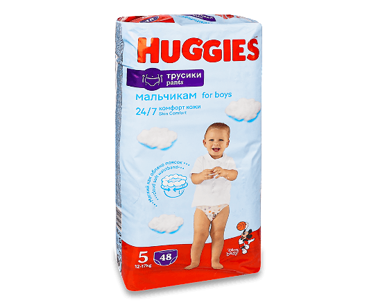Підгузки-трусики для хлопчика Huggies 5 (12-17 кг)
