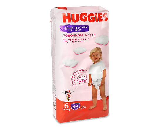 Підгузки-трусики Huggies для дівчинки 6 (15-25 кг)