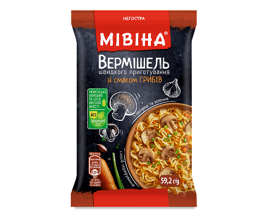 Вермішель «Мівіна» зі смаком грибів негостра