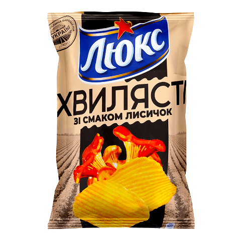 Чипси «Люкс» хвилясті зі смаком лисичок 125г – онлайн-супермаркет «Сільпо»