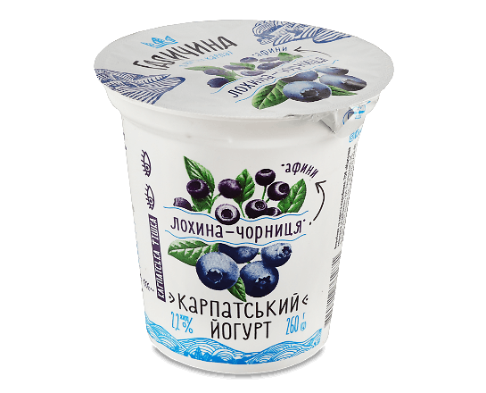 Йогурт «Галичина» лохина-чорниця 2,2% стакан