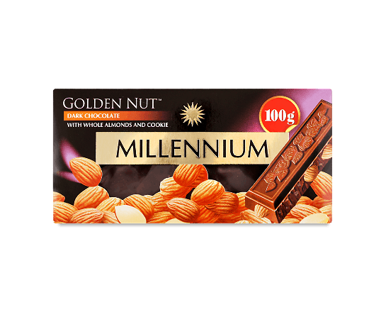 Шоколад чорний Millennium Golden Nut з мигдалем