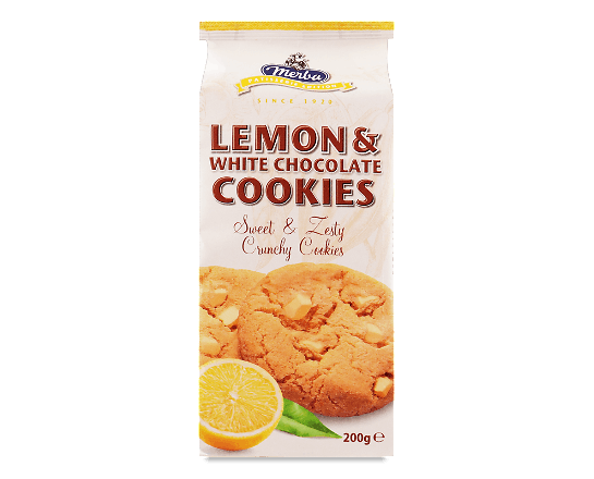 Печиво Merba з білим шоколадом і смаком лимона