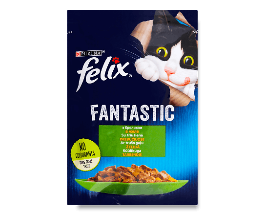 Корм для котів Felix Fantastic з кроликом в желе