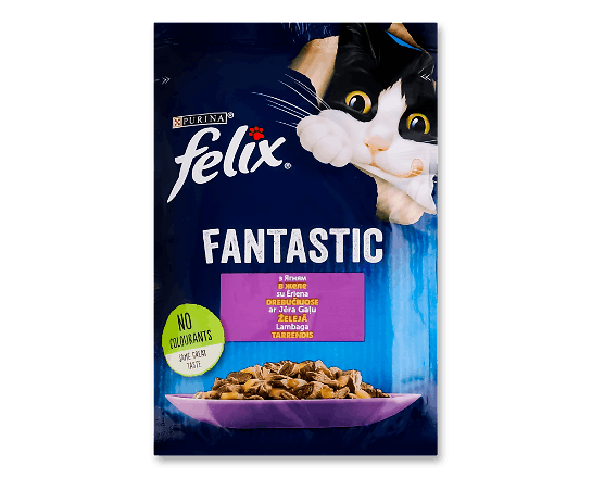 Корм для котів Felix Fantastic з ягням в желе