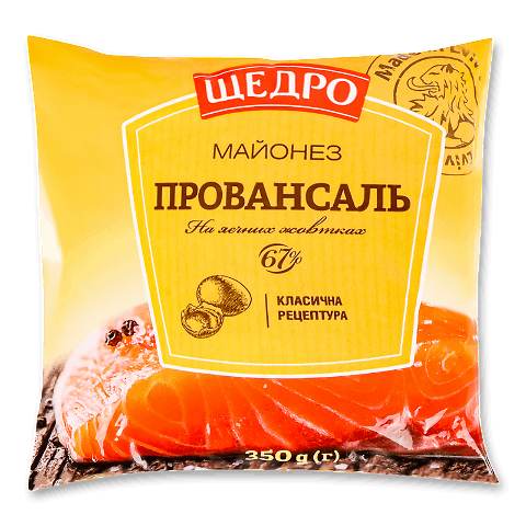 Майонез «Щедро» «Провансаль» 67% 350г – онлайн-супермаркет «Сільпо»