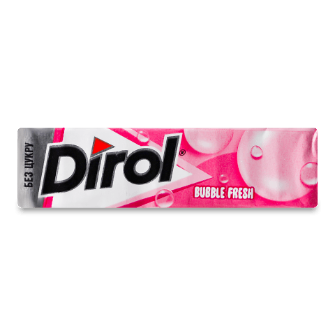 Гумка жувальна Dirol Bubble Fresh зі смаком фруктів та м'яти 14г ...