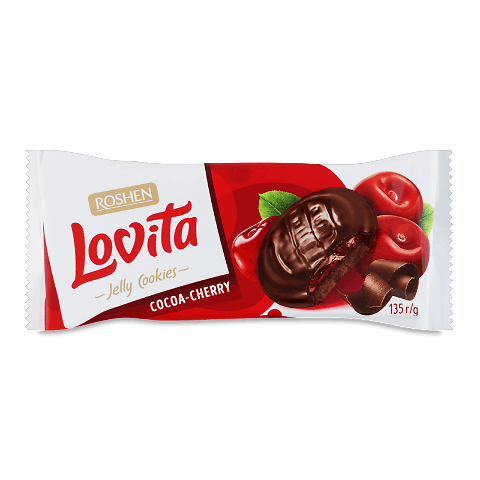 Печиво Roshen Lovita Jelly Cookies Cocoa-cherry 135г – онлайн ...