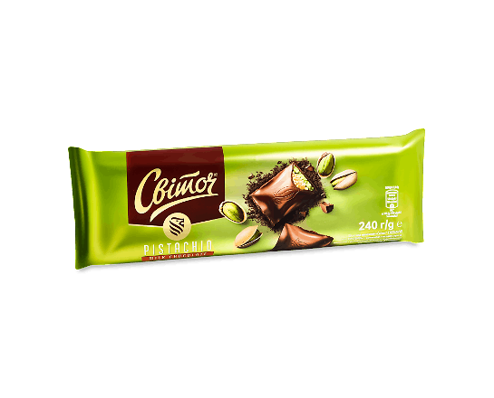 Шоколад молочний «Світоч» Exclusive Pistachio