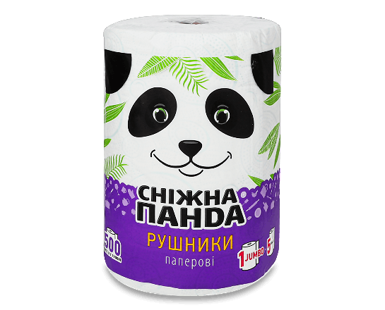 Рушники паперові «Сніжна панда» Jambo Roll 500 аркушів