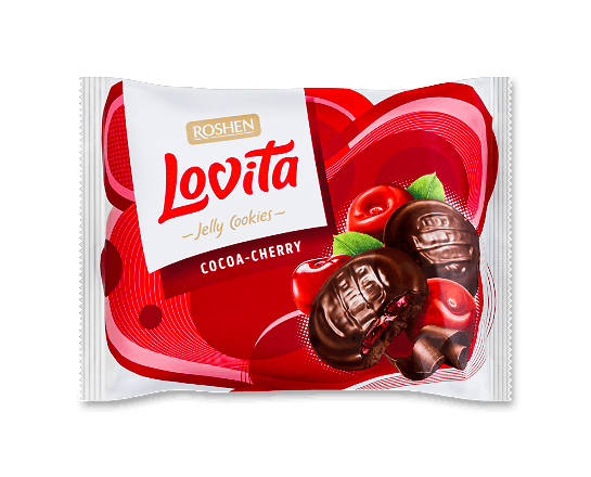 Печиво Roshen Lovita Jelly Cookies Cocoa-cherry