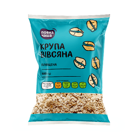 Крупа вівсяна «Повна Чаша»® плющена 500г – онлайн-супермаркет «Сільпо»