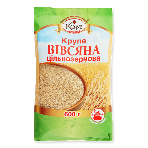 Крупа вівсяна Козуб продукт цільнозернова пакет 600г – онлайн ...