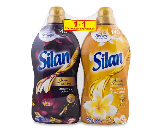 Кондиціонер для білизни Silan «Ароматерапія» «Казковий лотос» + «Захоплюючий франджипані»