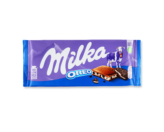Шоколад молочний Milka зі смаком ванілі та Oreo
