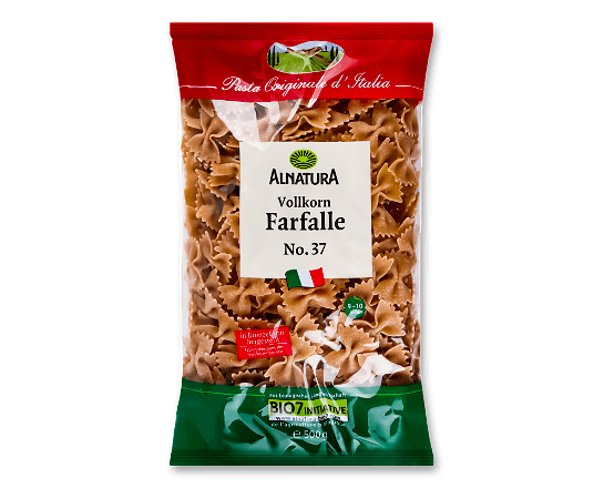 Вироби макаронні Alnatura «Фарфалле» з цільної пшениці