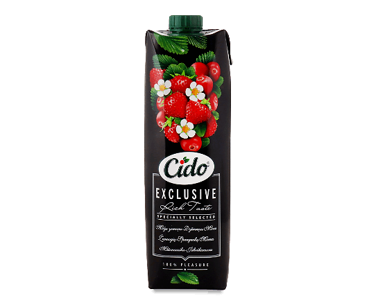 Напій соковий Cido Exclusive з суниці та журавлини