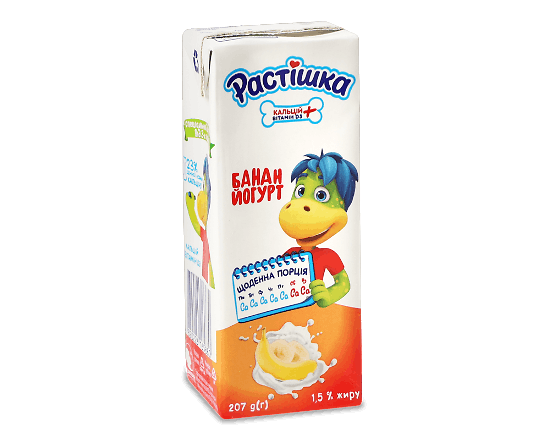 Йогурт «Растишка» банан питний 1,5%