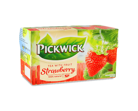 Чай чорний Pickwick ароматизований зі шматочками полуниці