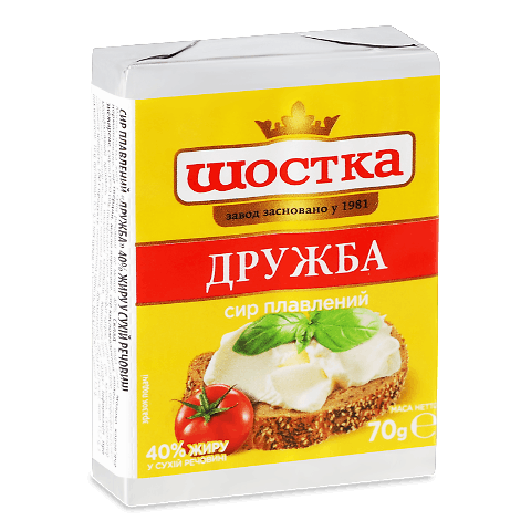 Сир плавлений «Шостка» «Дружба» 40% 70г – онлайн-супермаркет «Сільпо»