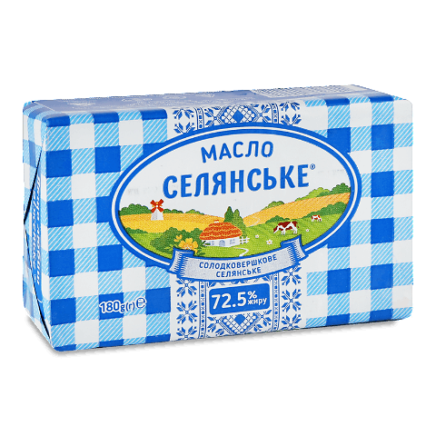 Масло «Селянське» солодковершкове селянське 72,5% 180г – онлайн ...