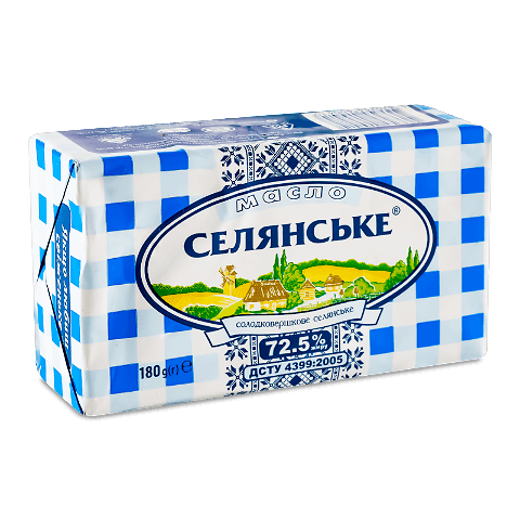 Масло «Селянське» солодковершкове селянське 72,5% 180г – онлайн ...