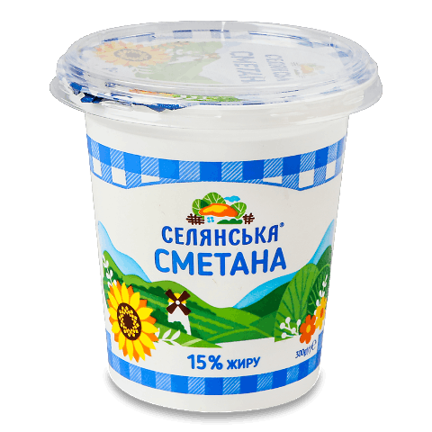 Сметана «Селянська» 15% 300г – онлайн-супермаркет «Сільпо»