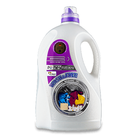 Гель для прання Wash&Free Жасмін та лаванда 5000г – онлайн-супермаркет ...