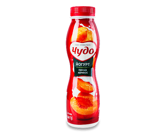 Йогурт «Чудо» «Персик-абрикос» 2,5% пляшка