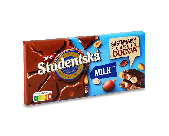 Шоколад молочний Studentska з арахісом, родзинками та желейними шматочками