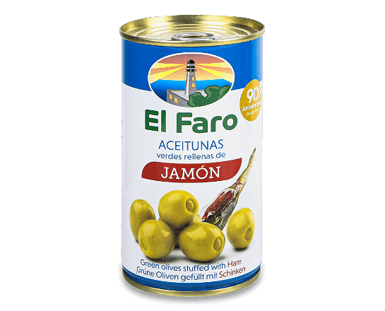 Оливки El Faro фаршировані хамоном
