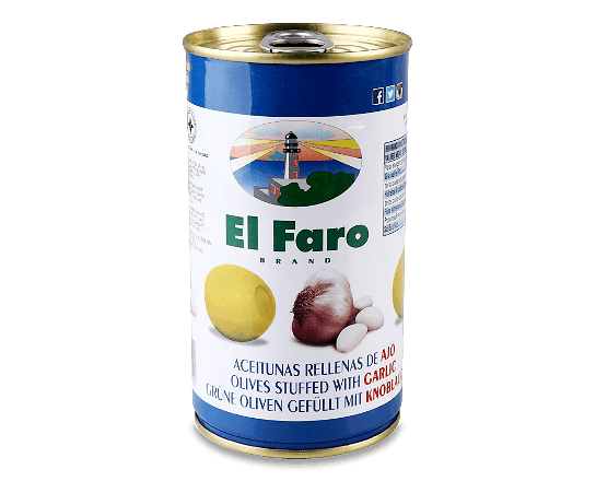 Оливки El Faro фаршировані часником