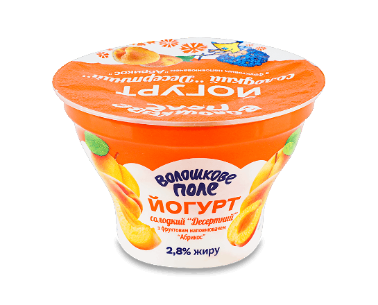 Йогурт «Волошкове поле» абрикос 2,8% стакан