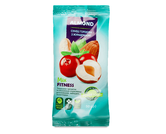 Суміш Almond Mix Fitness горіхова з журавлиною