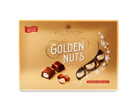 Цукерки  Millennium Golden Nuts з цілими лісовими горіхами