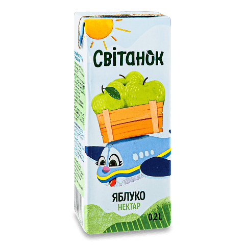 Нектар Світанок яблуко освітлений 0,2л – онлайн-супермаркет «Сільпо»