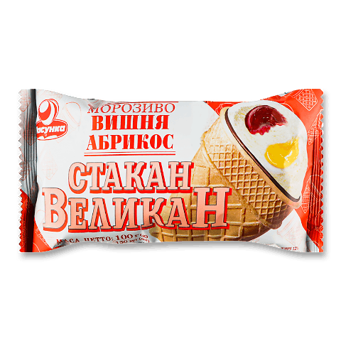 Морозиво Ласунка Стакан Великан вишня-абрикос 12% 100г – онлайн ...
