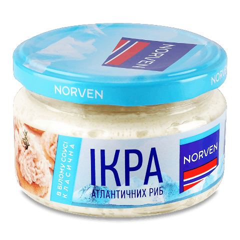 Ікра атлантичних риб Norven у білому соусі класична 160г – онлайн ...