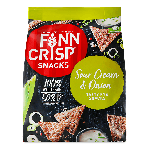 Хлібці Finn Crisp Sour Cream&Onion цільнозернові 150г – онлайн ...