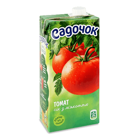 Сік Садочок томатний з м'якоттю 0,95л – онлайн-супермаркет «Сільпо»