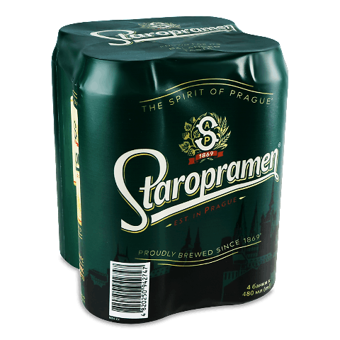 Пиво Staropramen світле з/б 4*0,48л – онлайн-супермаркет «Сільпо»