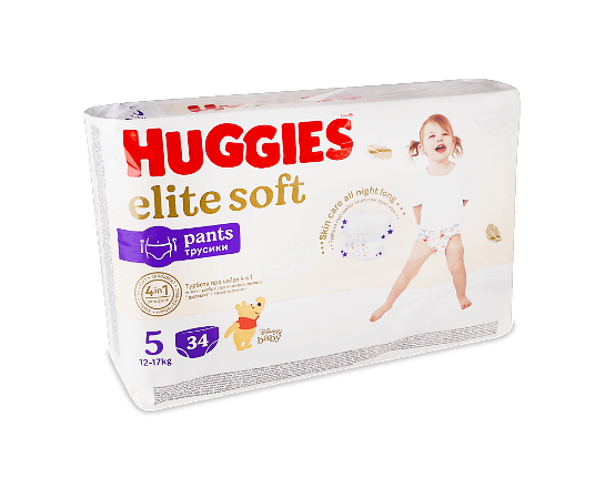 Підгузки-трусики Huggies Elite Soft 5 (12-17 кг)