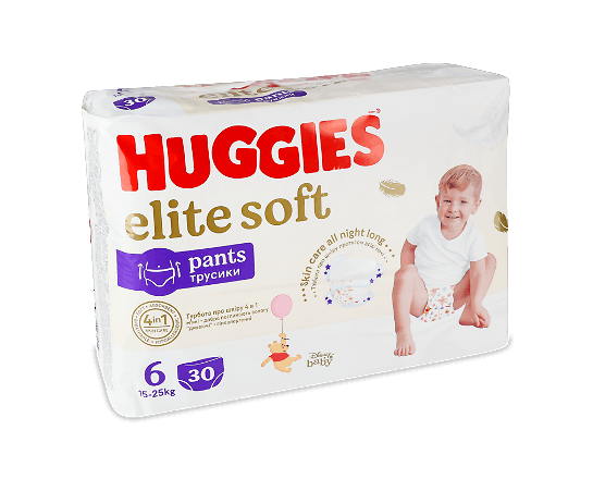 Підгузки-трусики Huggies Elite Soft 6 (15-25 кг)