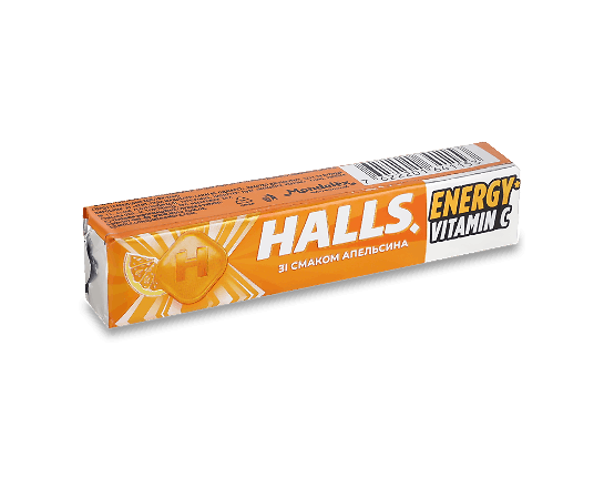 Льодяники Halls зі смаком апельсина