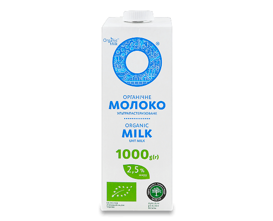 Молоко ультрапастеризоване Organic Milk органічне 2,5%