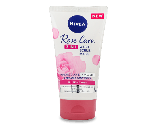 Гель-скраб-маска для обличчя Nivea Rose Care 3в1